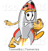 Vector Illustration of a Cartoon Rocket Mascot Playing Football by Mascot Junction