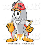 Vector Illustration of a Cartoon Rocket Mascot Pointing at the Viewer by Mascot Junction