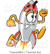 Vector Illustration of a Cartoon Rocket Mascot Running by Mascot Junction