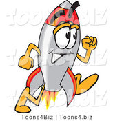 Vector Illustration of a Cartoon Rocket Mascot Running by Mascot Junction