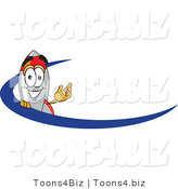 Vector Illustration of a Cartoon Rocket Mascot with a Blue Dash by Mascot Junction