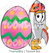 Vector Illustration of a Cartoon Rocket Mascot with an Easter Egg by Mascot Junction