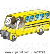 Vector Illustration of a Cartoon Sandpiper Bird School Mascot Driving a School Bus by Mascot Junction