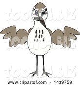Vector Illustration of a Cartoon Sandpiper Bird School Mascot Flexing by Toons4Biz