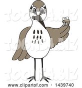 Vector Illustration of a Cartoon Sandpiper Bird School Mascot Holding a Tooth by Mascot Junction