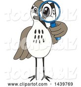 Vector Illustration of a Cartoon Sandpiper Bird School Mascot Looking Through a Magnifying Glass by Toons4Biz