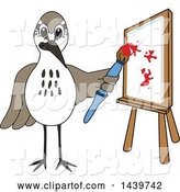Vector Illustration of a Cartoon Sandpiper Bird School Mascot Painting by Mascot Junction