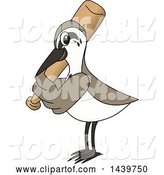 Vector Illustration of a Cartoon Sandpiper Bird School Mascot Playing Baseball by Toons4Biz