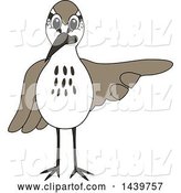 Vector Illustration of a Cartoon Sandpiper Bird School Mascot Pointing by Mascot Junction
