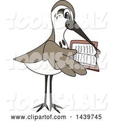 Vector Illustration of a Cartoon Sandpiper Bird School Mascot Reading a Book by Mascot Junction