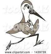 Vector Illustration of a Cartoon Sandpiper Bird School Mascot Running by Mascot Junction