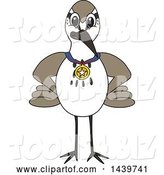 Vector Illustration of a Cartoon Sandpiper Bird School Mascot Wearing a Sports Medal by Mascot Junction