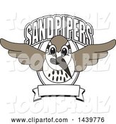Vector Illustration of a Cartoon Sandpiper Bird School Mascot with Text and a Banner by Mascot Junction