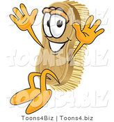 Vector Illustration of a Cartoon Scrub Brush Mascot Jumping by Mascot Junction