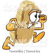 Vector Illustration of a Cartoon Scrub Brush Mascot Running by Mascot Junction