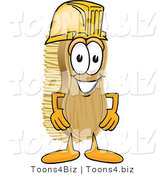 Vector Illustration of a Cartoon Scrub Brush Mascot Wearing a Yellow Hardhat Helmet by Mascot Junction