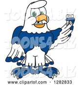 Vector Illustration of a Cartoon Seahawk Mascot Holding a Tooth That Has Fallen out by Mascot Junction