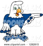 Vector Illustration of a Cartoon Seahawk Mascot Pointing to the Right by Mascot Junction