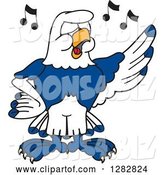 Vector Illustration of a Cartoon Seahawk Mascot Singing in Chorus by Mascot Junction