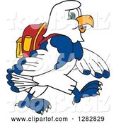Vector Illustration of a Cartoon Seahawk Mascot Student Walking by Toons4Biz