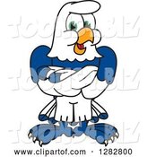 Vector Illustration of a Cartoon Seahawk Mascot with Folded Arms by Mascot Junction