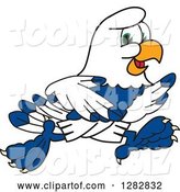 Vector Illustration of a Cartoon Seahawk Sports Mascot Running by Mascot Junction