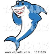 Vector Illustration of a Cartoon Shark School Mascot Waving by Toons4Biz