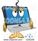 Vector Illustration of a Cartoon Shot PC Computer Mascot by Mascot Junction