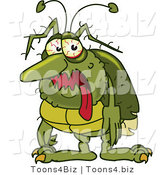 Vector Illustration of a Cartoon Sick Germ Mascot by Mascot Junction