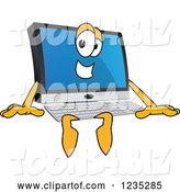 Vector Illustration of a Cartoon Sitting PC Computer Mascot by Mascot Junction