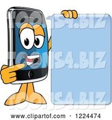 Vector Illustration of a Cartoon Smart Phone Mascot Talking with a Speech Balloon by Mascot Junction