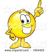 Vector Illustration of a Cartoon Smiley Mascot Holding up a Finger by Mascot Junction