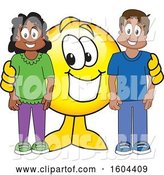 Vector Illustration of a Cartoon Smiley Mascot with Students by Mascot Junction