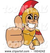 Vector Illustration of a Cartoon Spartan Warrior Mascot Holding a Thumb up by Mascot Junction