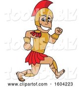 Vector Illustration of a Cartoon Spartan Warrior Mascot Running by Mascot Junction