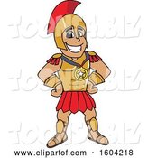 Vector Illustration of a Cartoon Spartan Warrior Mascot Wearing a Sports Medal by Toons4Biz