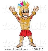 Vector Illustration of a Cartoon Spartan Warrior Mascot with a Mohawk by Mascot Junction