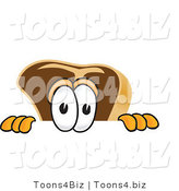Vector Illustration of a Cartoon Steak Mascot Peeking over a Surface by Mascot Junction