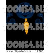 Vector Illustration of a Cartoon Strong White Businessman Nerd Mascot Flexing His Arm Muscles by Mascot Junction