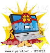 Vector Illustration of a Cartoon Super Hero PC Computer Mascot by Mascot Junction