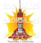 Vector Illustration of a Cartoon Syringe Mascot Super Hero by Mascot Junction