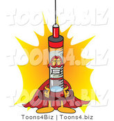 Vector Illustration of a Cartoon Syringe Mascot Super Hero by Toons4Biz