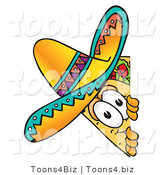 Vector Illustration of a Cartoon Taco Mascot Peeking Around a Corner by Toons4Biz