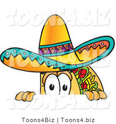 Vector Illustration of a Cartoon Taco Mascot Peeking over a Surface by Toons4Biz