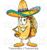 Vector Illustration of a Cartoon Taco Mascot Pointing at the Viewer by Toons4Biz