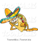 Vector Illustration of a Cartoon Taco Mascot Resting His Head on His Hand by Mascot Junction