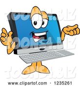 Vector Illustration of a Cartoon Talking PC Computer Mascot by Mascot Junction