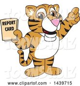 Vector Illustration of a Cartoon Tiger Cub Mascot Holding a Report Card by Toons4Biz