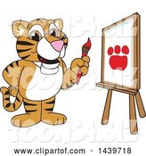 Vector Illustration of a Cartoon Tiger Cub Mascot Painting by Mascot Junction