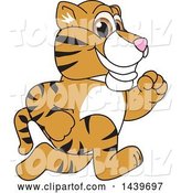 Vector Illustration of a Cartoon Tiger Cub Mascot Running by Mascot Junction